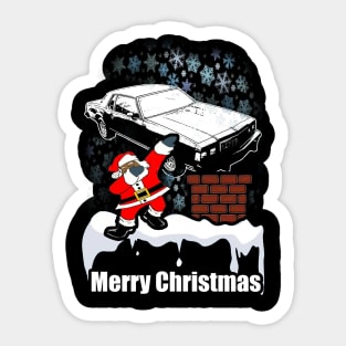 Dabbing Santa Clause Merry Caprice Landau Snowing Christmas Sticker